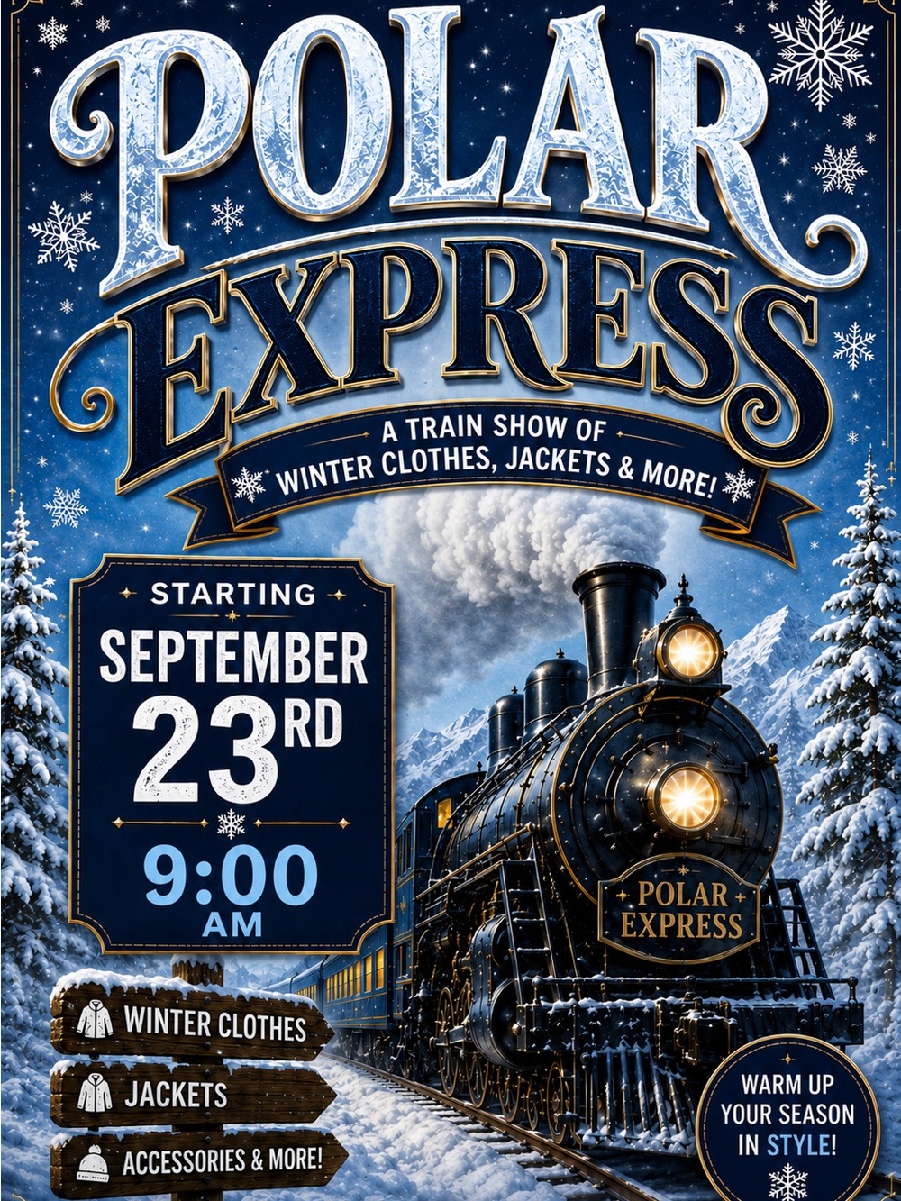 Express Polar Express Winter Train Poster